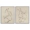 Stupell Industries Earthtone Sitting Rabbits Sketch 2 pc Framed Giclee Wall Art Set Design by June Erica Vess